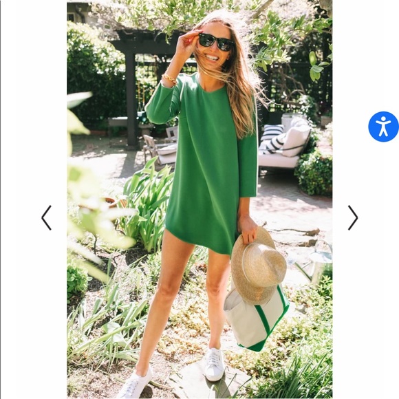 Green Seamed Shift Dress Small Tuckernuck - Picture 2 of 5